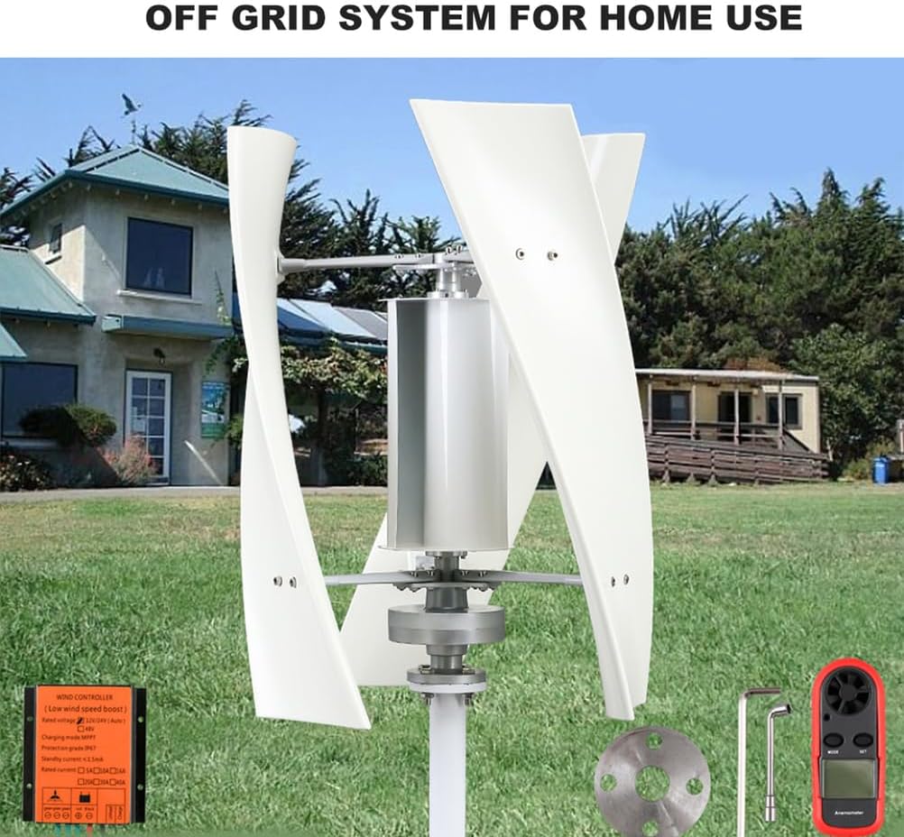 10000W Small Wind Turbine Generator AC 12Volt, Vertical Wind Power Turbine Generator Kit with Charge Controller for Home Factory Use, 12V 24V 48V 220V