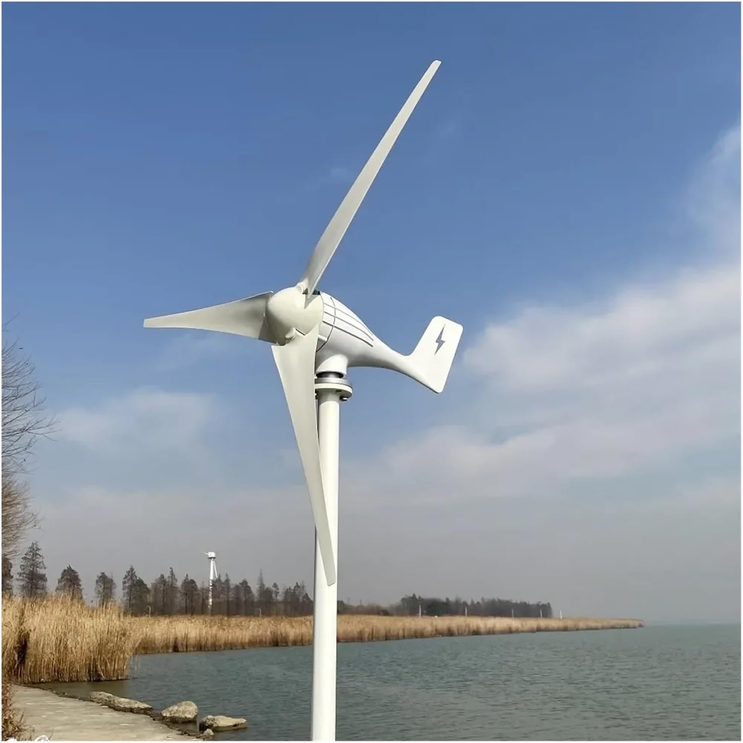 7000W 12V 24V 48V Windmills Generator Horizontal Wind Turbine System Power Plant Battery with Charge Hybrid Controller Inverter Low Starting Speed for Home(Wind Turbine only,48V_3000W)