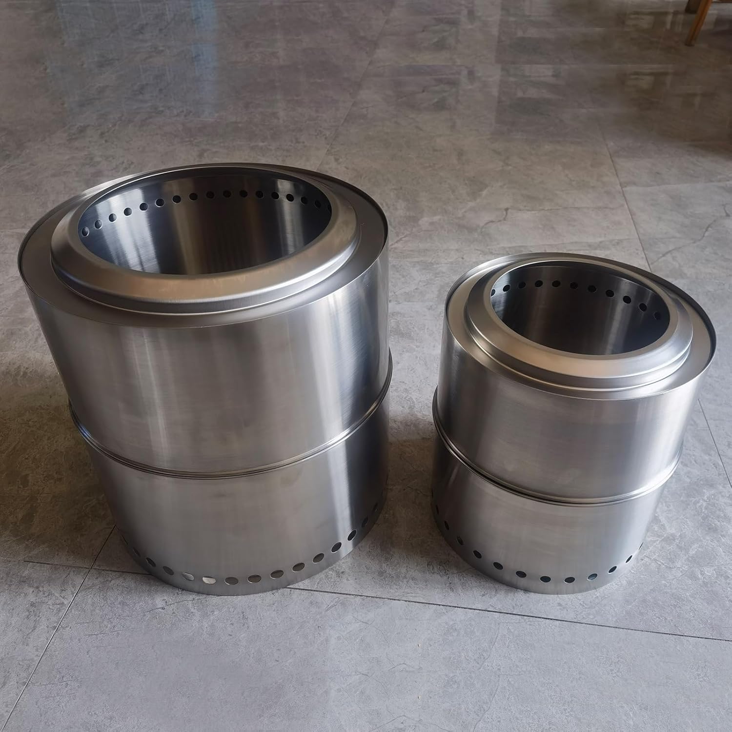 Outdoor camping incinerator，Household burning container，Stainless Steel Burn Barrel，Winter Wood stoves，Outdoors Fire racks,Heating stoves,Bedroom, living room, outdoor, park, yard(36cm/14.2in with mes