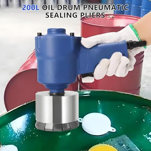 200L Pneumatic Oil Barrel Crimper - Handheld Drum Sealing Machine for Paint Barrels, Φ35mm & Φ75mm Capping Tool, 1300Lbs Pulling Force, Industrial Quality