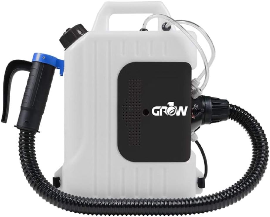 Grow1 Electric Backpack Fogger Machine ULV Atomizer Sprayer with Commercial Hose for Spraying Garden Greenhouse Indoor Outdoor Foggers, 2.5 Gallon