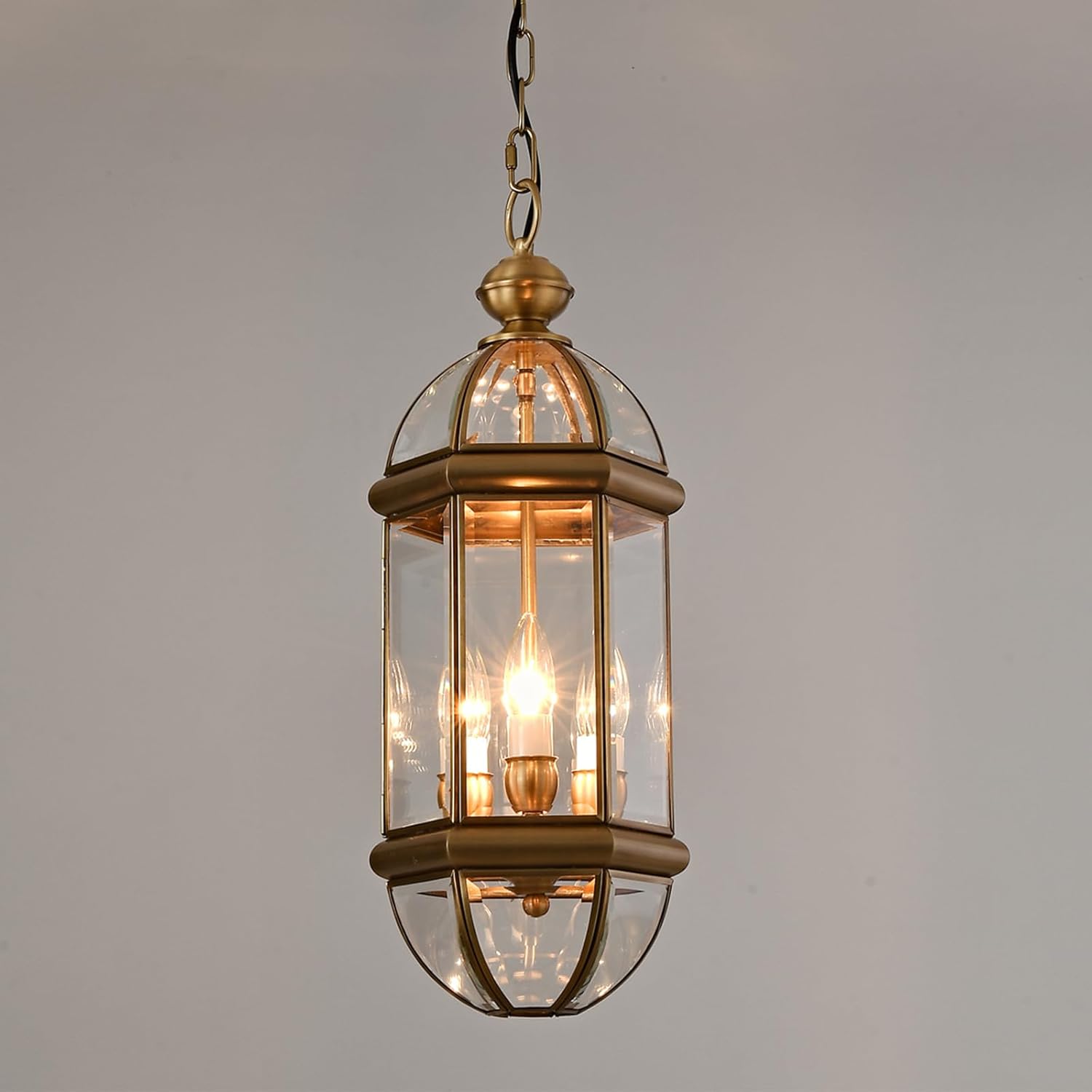 Milaii Copper Brass Outdoor Pendant Light, 16.5