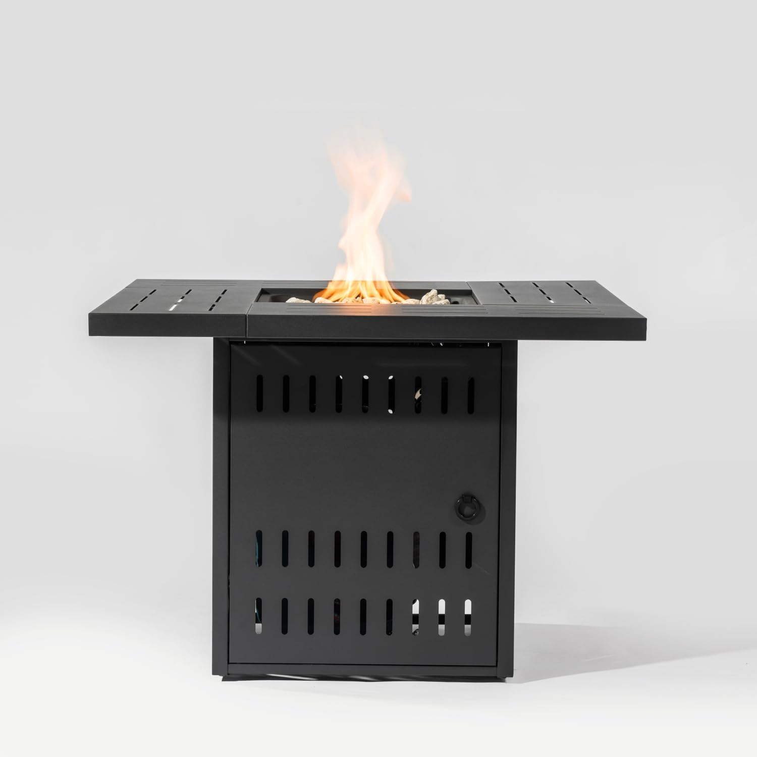 34inches Steel Fire Pit Table Gas Fire Pit for Outdoor Patio and Garden Black