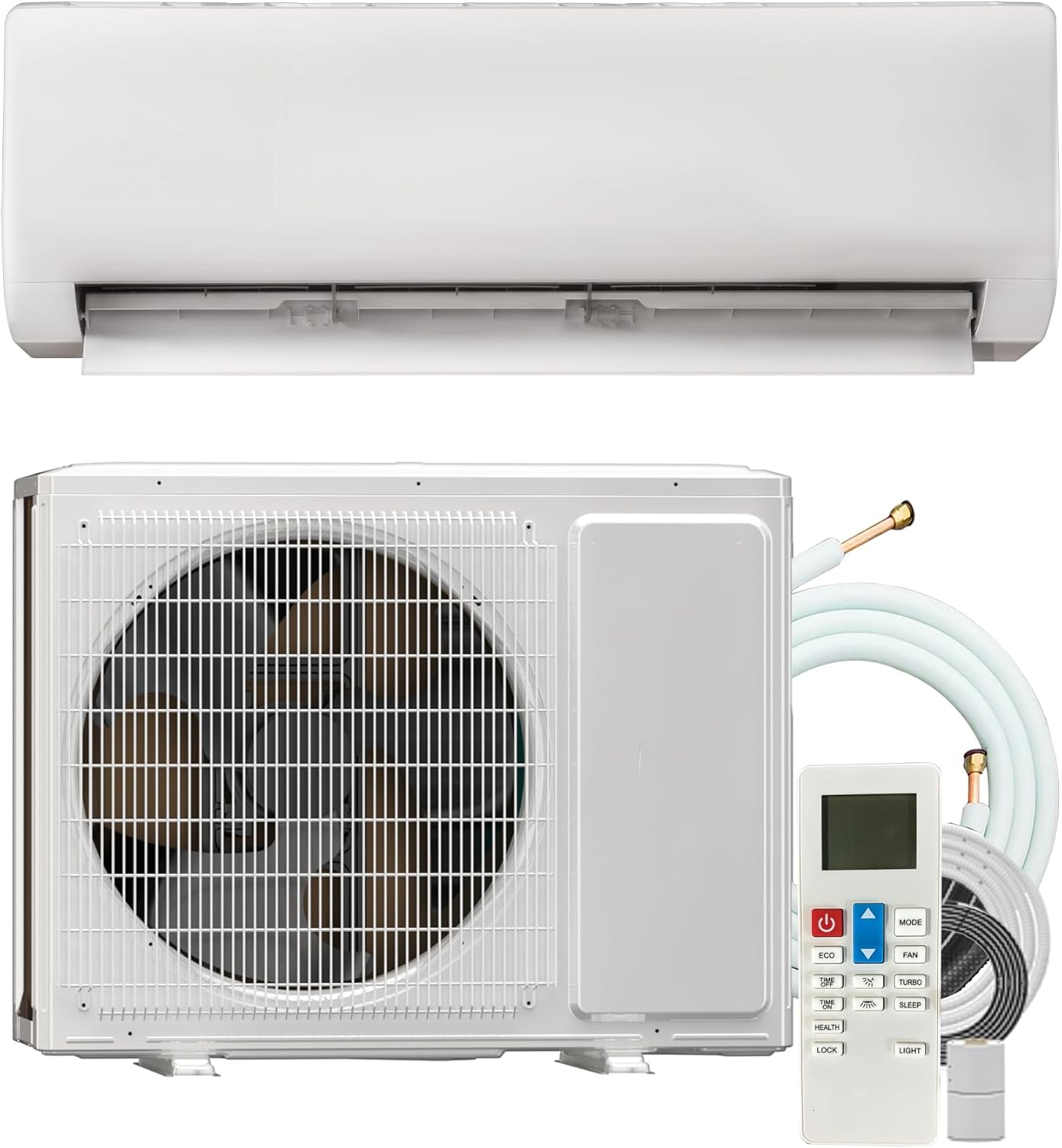 Mini Split AC/Heating System, Energy Efficient Inverter AC Unit with 1 Ton Heat Pump, Air Conditioner, Coverage Area Up to 1600 Sq.Ft (24000btu)230V