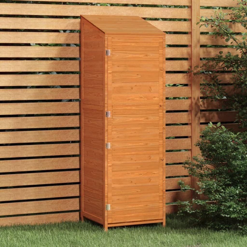 Outdoor Wooden Storage Shed, Outdoor Shed Tool Shed, Garden Outdoor Storage Cabinet, Wooden Tool House for Backyard Garden Patio Lawn, Brown 21.7