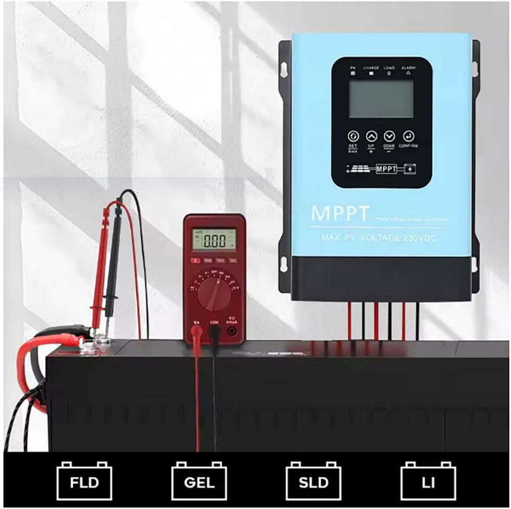 Y&H 60A MPPT Solar Charge Controller,12V 24V 36V 48V 60V 72V 84V 96V Solar Battery Regulator PV Max 230V for Sealed Lead Acid Gel and Li Battery