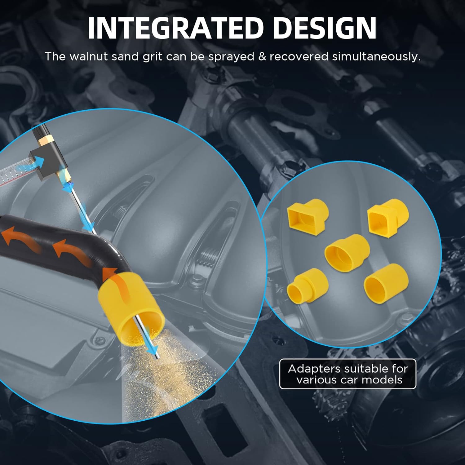QIANS HTS558 Automotive Engine Intake Pipe Valve Clean Machine Valvetronic System Walnut Powder Sand Carbon Deposition Cleaner 110V