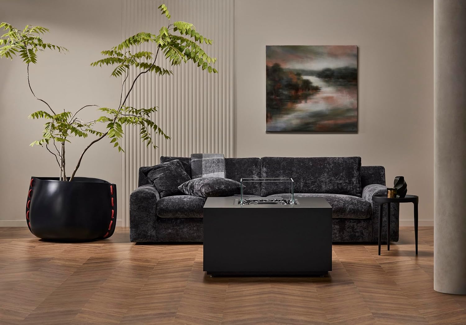 Chaser 38 Natural Fire Pit | Contemporary Fireplace | Gas Fire Pit | Indoor Portable Fire Pit Table | Smokeless | Weather Resistant | Outdoor Fire Pit | EcoSmart Fire