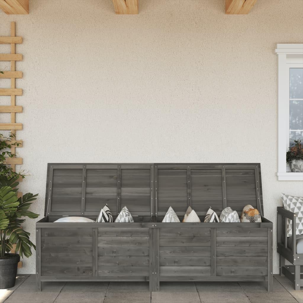 Garden Storage Box Anthracite Solid Fir Wood Deck Storage Deck Chest for Patio Balcony 78.1 x 19.7 x 22.2 in