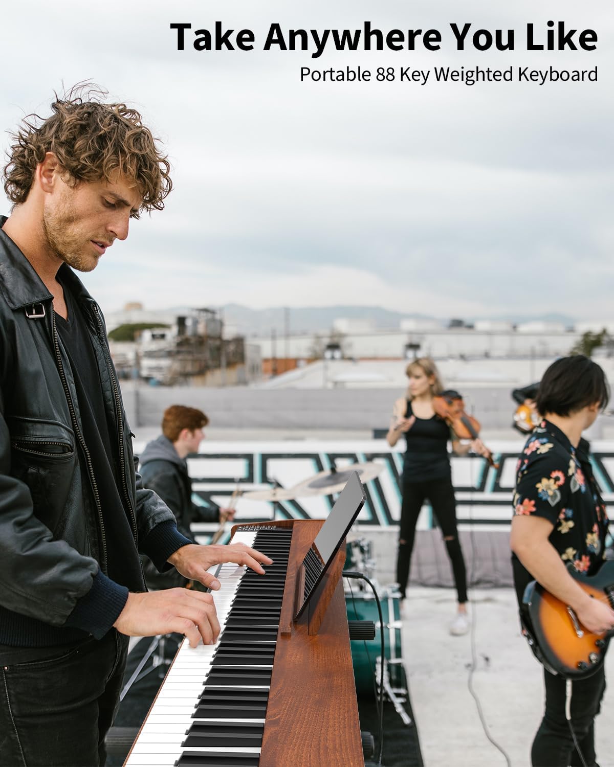 88 Key Digital Piano Keyboard,88 Key Full Size Weighted Hammer Action Electric Keyboard Piano with 200 Rhythms,200 Tones, Piano Keyboard with Stand, TriplePedal,Headphone, Carrying Bag