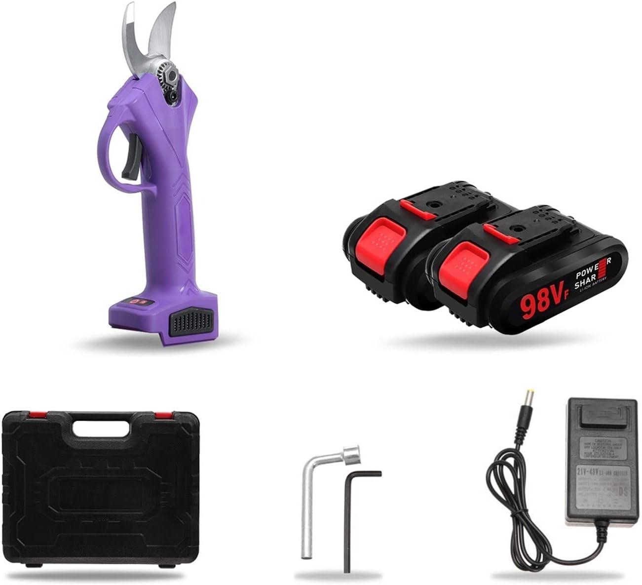 98Vf Electric Cordless Pruner Pruning Shear with 2PC 9700mAh Lithium-ion Battery Efficient Fruit Tree Bonsai Pruning Cutter Tool