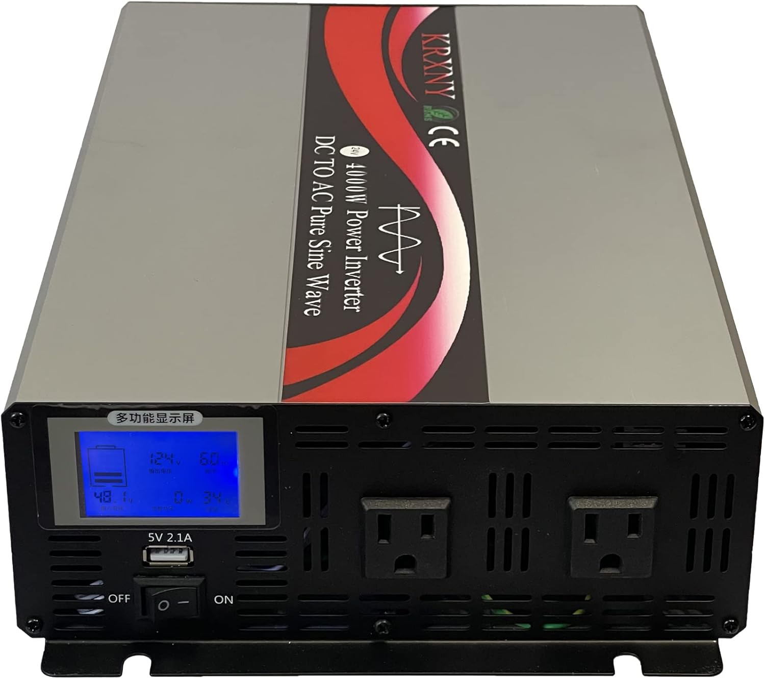 4000W Pure Sine Wave Off Grid Power Inverter 48V DC to 120V AC with USB Port LCD Display 60HZ
