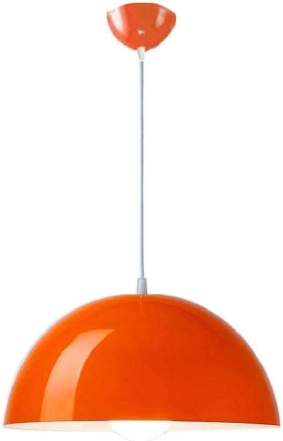 Modern Simple Chandelier Single Head Lamp Shade Macaron Aluminum Industrial Pendant Lamps Restaurant Decor Ceiling Lamp E27 Lighting Fixture for Restaurant Bar Coffee Bedroom(Color:Orange,Siz