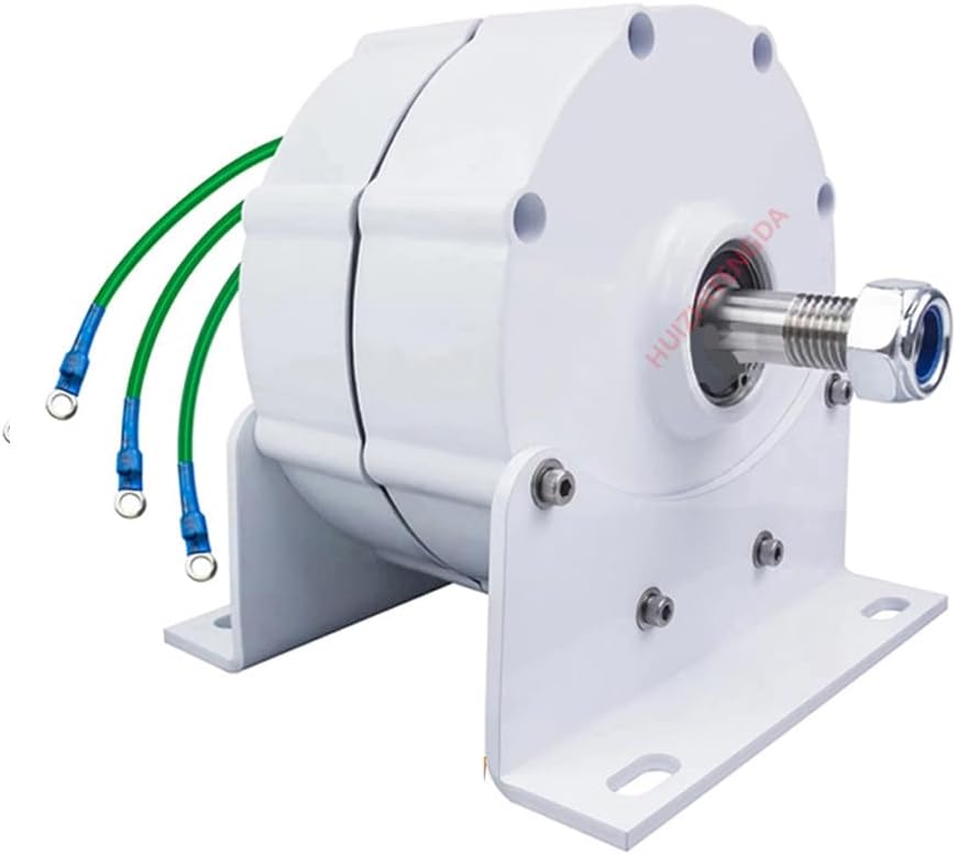 10000W 3 Phase Gearless Permanent Magnet Wind Turbine Generator with Base 12V 24V 48V 220V AC Alternator Low Speed Start Suitable for Wind/Hydro Generators,24v