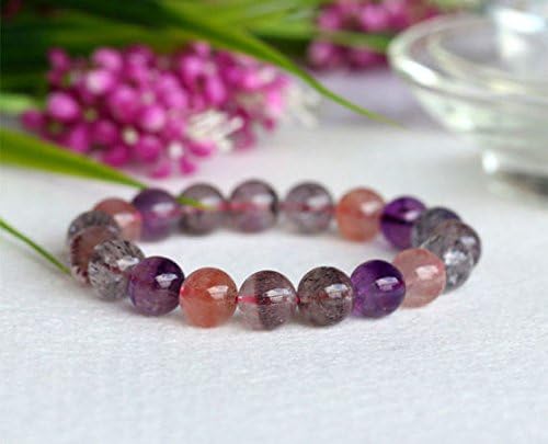 1 strands natural multi colors mix purple pink red super seven 7 bracelet round ????7 melody stone 10mm 04033