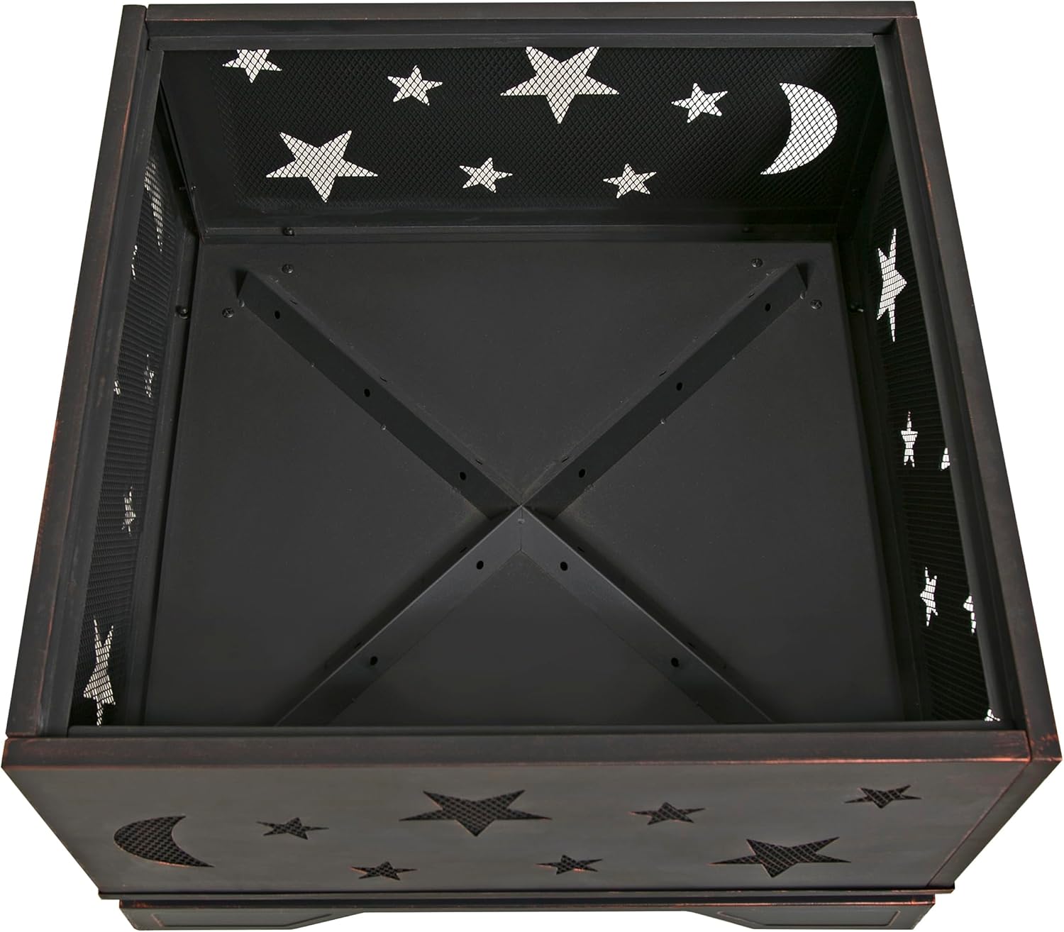 26 Inch Square Fire Pit with BBQ Grill, Outdoor Wood Burning Firepit with Poker, Large Burning Space Fireplace for Patio Garden Camping Backyard Picnic Bonfire