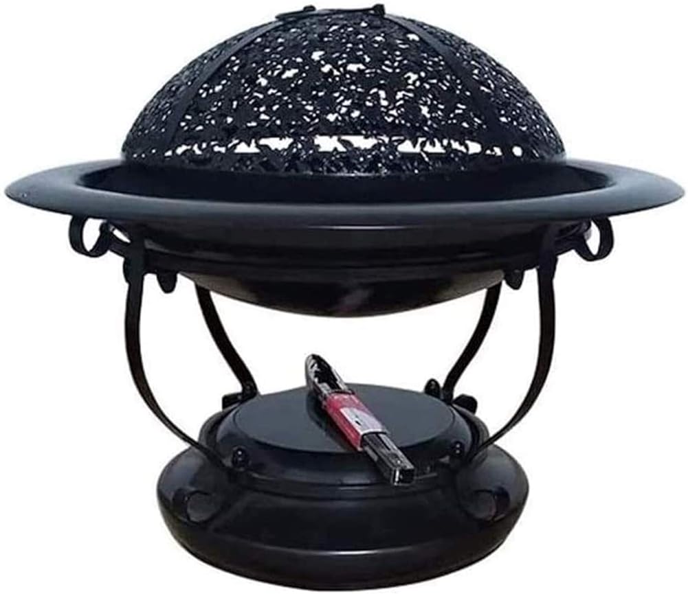 Fire Pit Fire Pits Outdoor Wood Burning Outdoor Steel Wood Burning Fire Pit, Multifunctional Metal Fire Pit Garden BBQ Firepit with Cover BBQ Cooking for Outside Camping