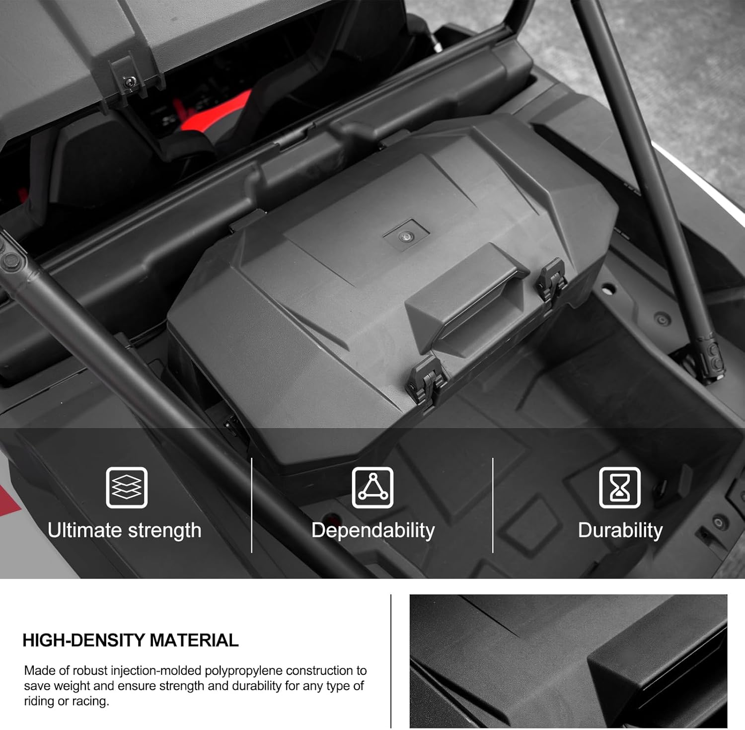 KIWI MASTER 82 QT Forward Cargo Box for 2024-2026 Polaris RZR XP 1000/RZR XP S 1000 Accessories, Replace OEM # 2889611, Rear Storage Bin