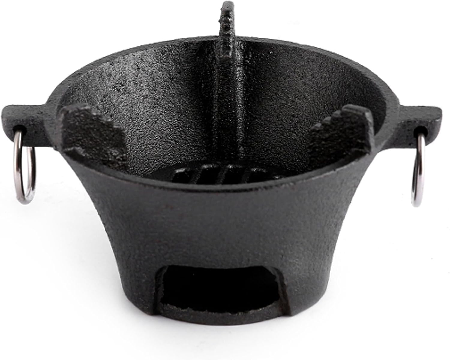 Cast Iron Fire Pit,Fireplace,One-Piece Moulding + Wooden Tray,with Double Ear Puller for barbecues,Outdoor Cooking Utensils and Patio Heating, 16 cm/20 cm/23 cm/25 cm/28 cm (Diameter 16CM)