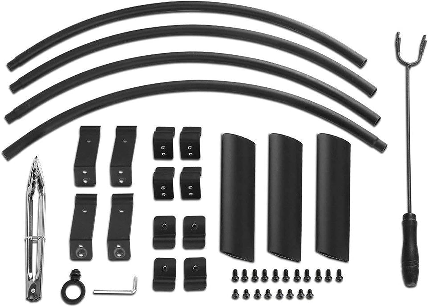 32 Inch Large Fire Pit, Crossweave Outdoor Fire Pit Round Fire Pit with Grid Poker Patio Bonfire BBQ Grill Firepit for Backyard Garden Camping