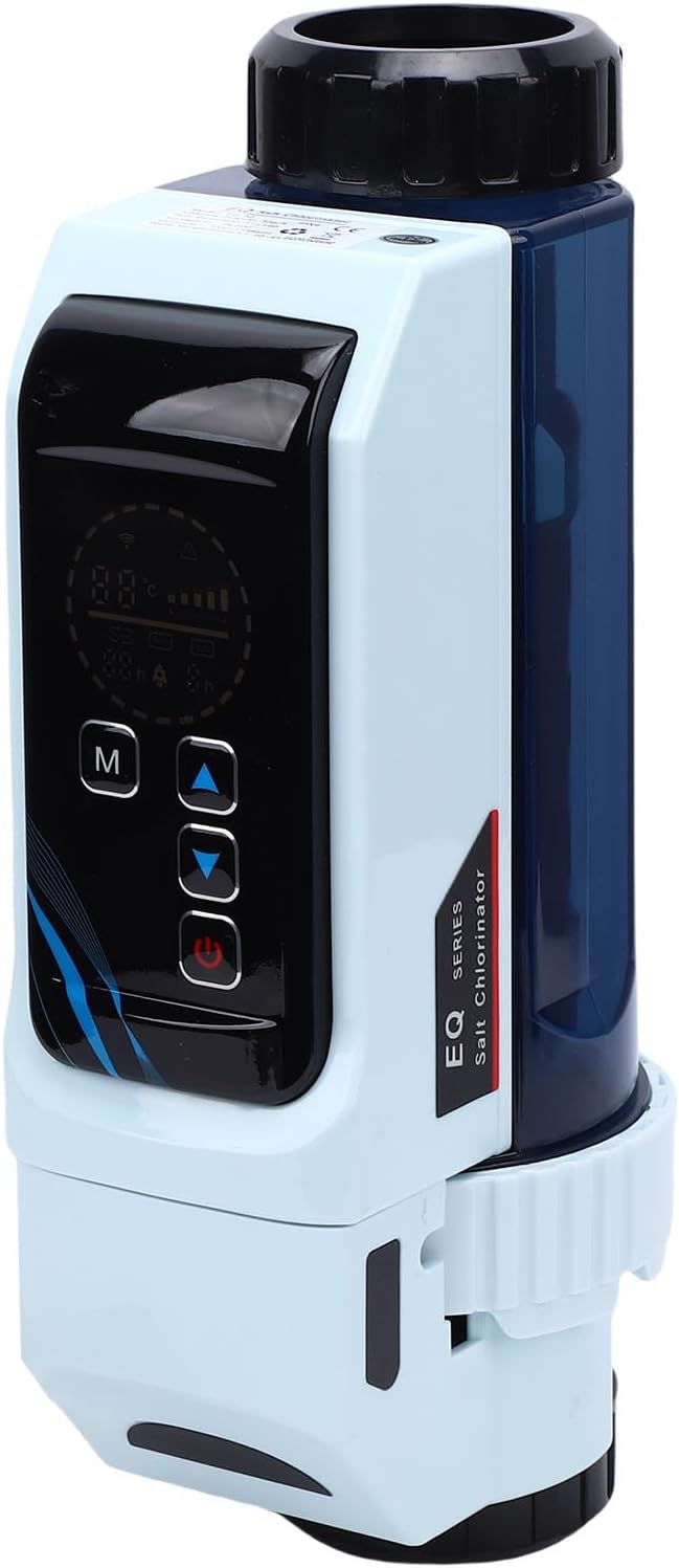 Asixxsix Salt Waters Pool Chlorinator System, 32g / h Adjustable Self Cleaning Salt chlorines Generator, Salt Cell up to 160 Cubic Meters Pool Spa, Precise Smart Control