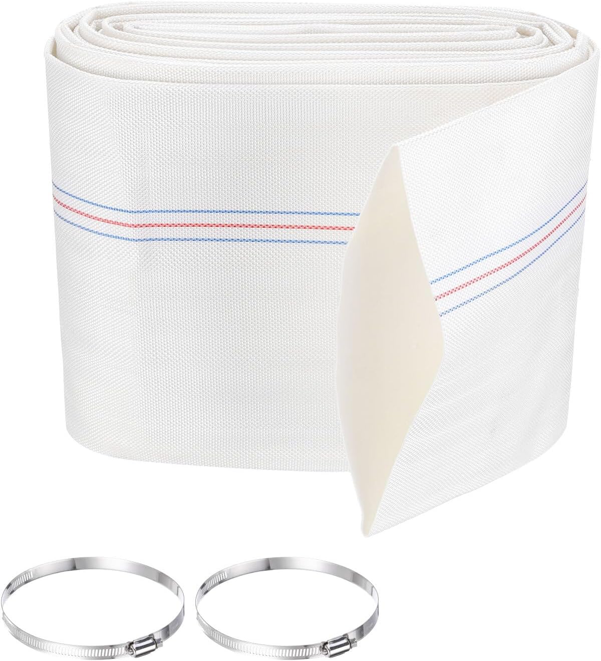 Pool Backwash Hose,6 Inch x 30ft Drain Discharge Pump Hoses,2pcs Clamps,White YESSC908