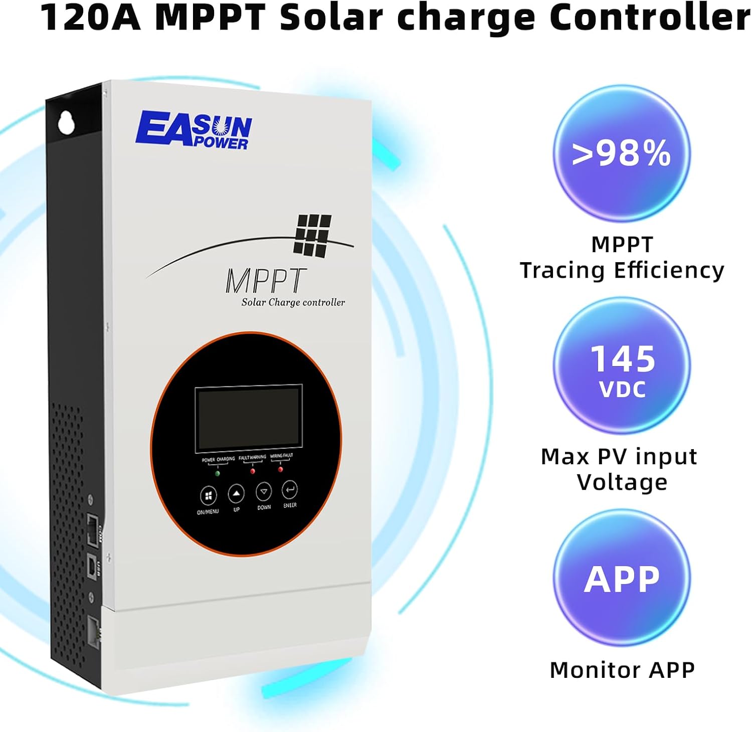 POWLAND 80A MPPT Solar Charge Controller 12V/24V/36V/48V Auto,Max Input 145V Solar Charger,LCD Display Intelligent Regulator for AGM, Gel, Lithium ect