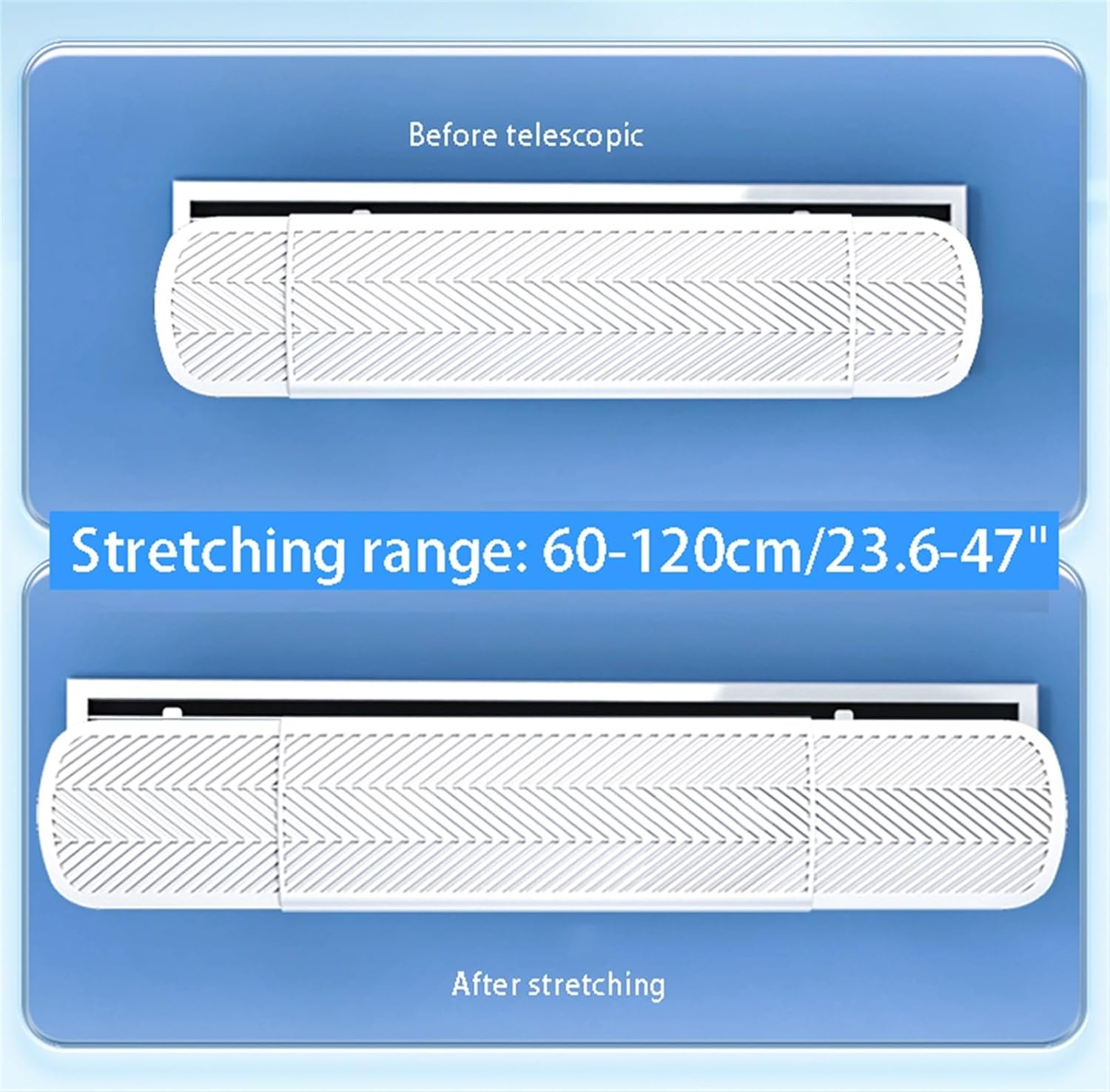 Air conditioning deflector Side Outlet Retractable length Central AC Air Flow Deflector, Adjustable Air Conditioner Deflector, Air Wing Baffle Wind Direction Windshield