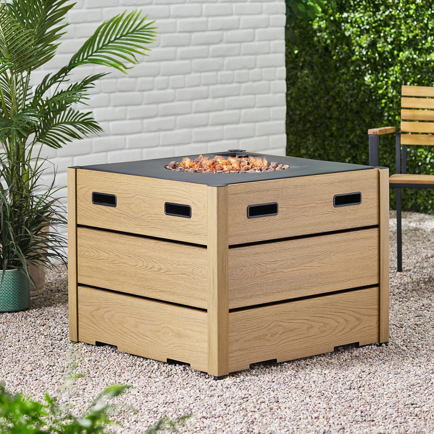 Christopher Knight Home Archie Outdoor 40,000 BTU Square Fire Pit, Brown