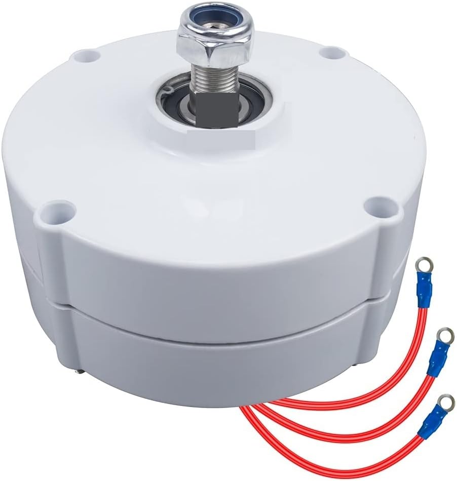 Wind Turbine Generator Kit, Low Speed 100W AC 12V Or 24V Permanent Magnet Generator Gearless 3 Phase Alternators for Wind Water Turbine Diesel Engine for Hybrid Solar Wind System(AC 12V)