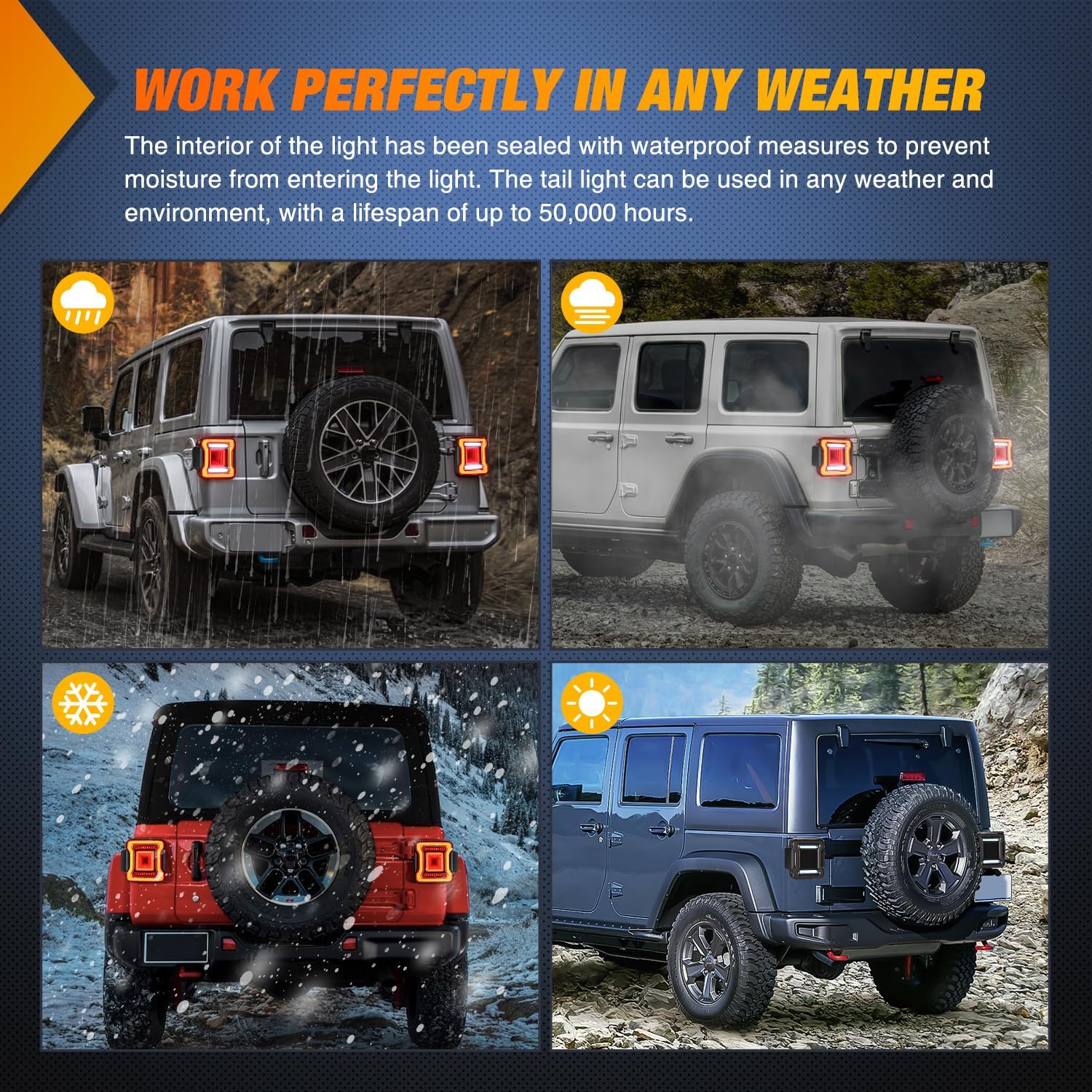 Nilight JL Tail Light LED Smoked Lens White Lights Back Up Reverse Red Running Brake Stop Turn Signals DOT APPROVED Taillight Compatible With 2018-2025 Jeep Wrangler