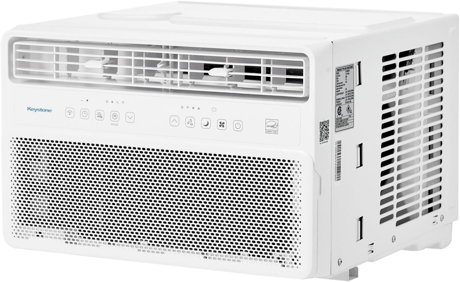 Keystone 18,000 BTU 230V Window Mounted Inverter Air Conditioner with Quiet, High Efficiency Operation and Remote, Window AC Unit for Apartment, Living Room, Bedroom, Large Rooms up to 1000-Sq. Ft.