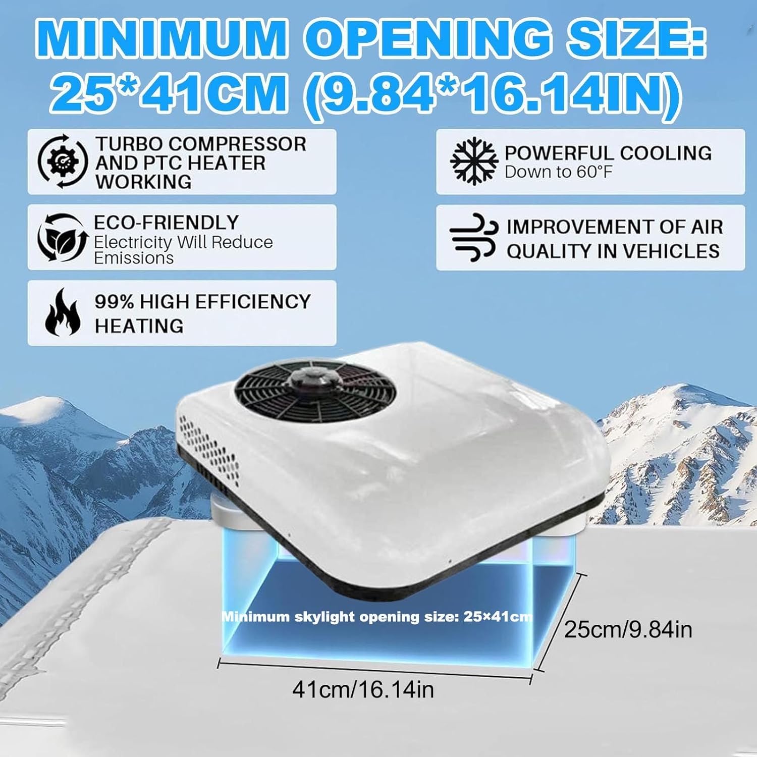 12v 24v Rv Air Conditioner Ultra-Quiet Ac, Easy Install Non-Ducted Rooftop Unit-Cooling/Cooling+Heating, For Campers, Rvs And Travel Trailers,RedCool+Heat12v