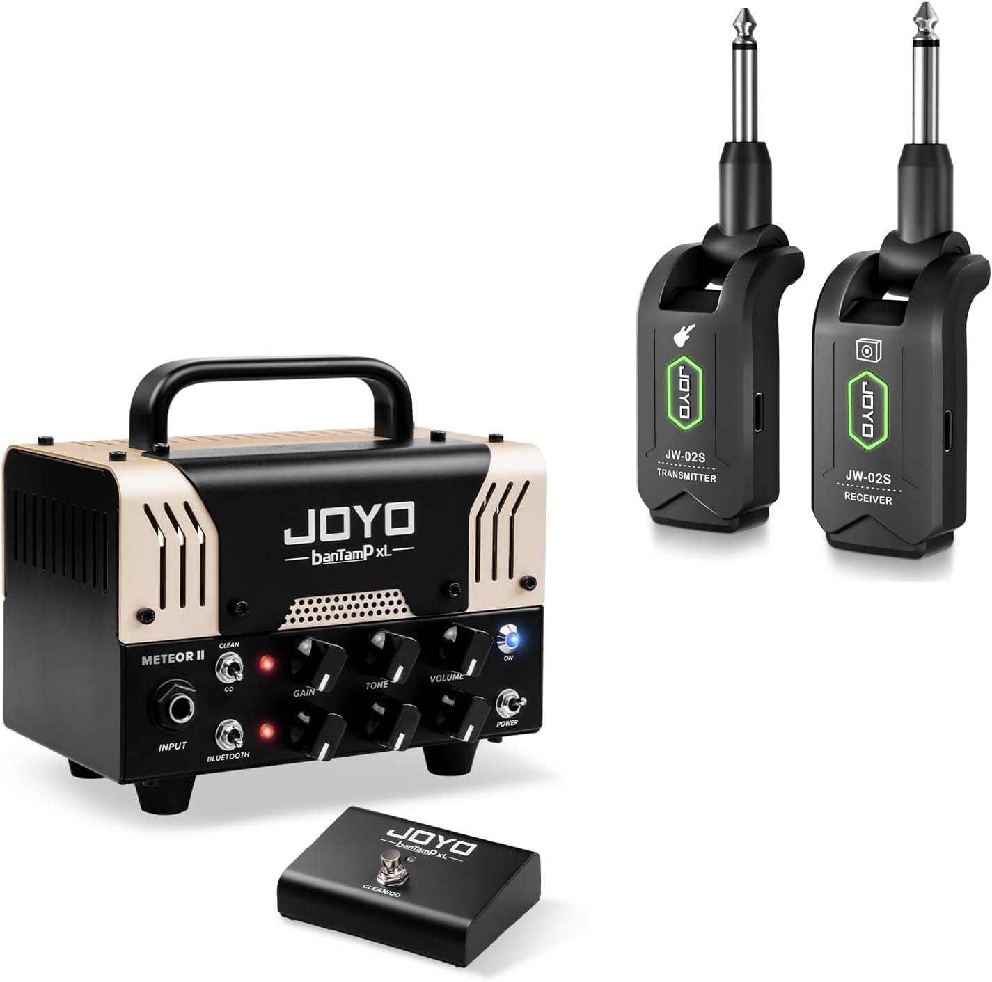 JOYO 5.8GHz Wireless Guitar System (JW-02S) Bundles with JOYO Mini Amp Head (Meteor II)