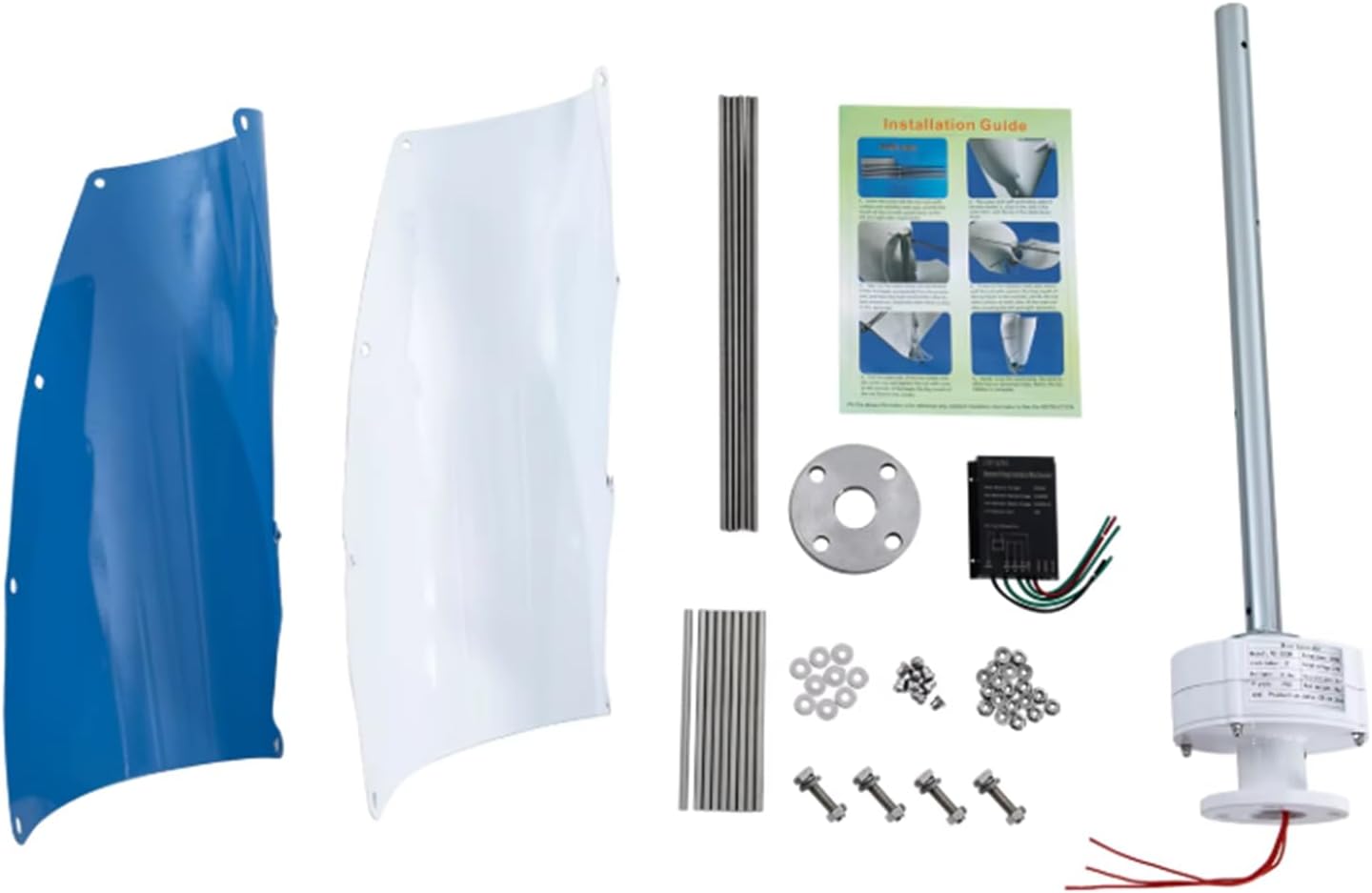 12V-220V Portable Wind Power Turbine Generator Kit,10000W Wind Turbine Generator Kit with 2 Blade/Controller for Solar Wind Electricity Producer Equipment