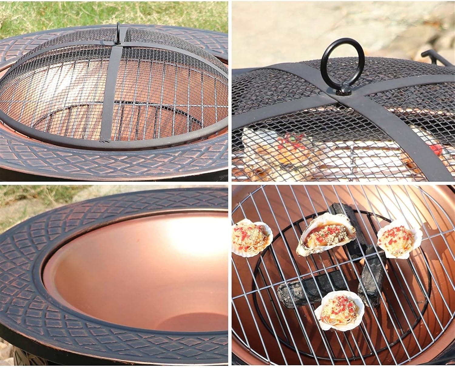 Outdoor Fire Pit Outdoor Bonfire Pit, Garden Wood Burning, Used for Backyard Terrace BBQ and Barbecue Grill, 81cm/31.8