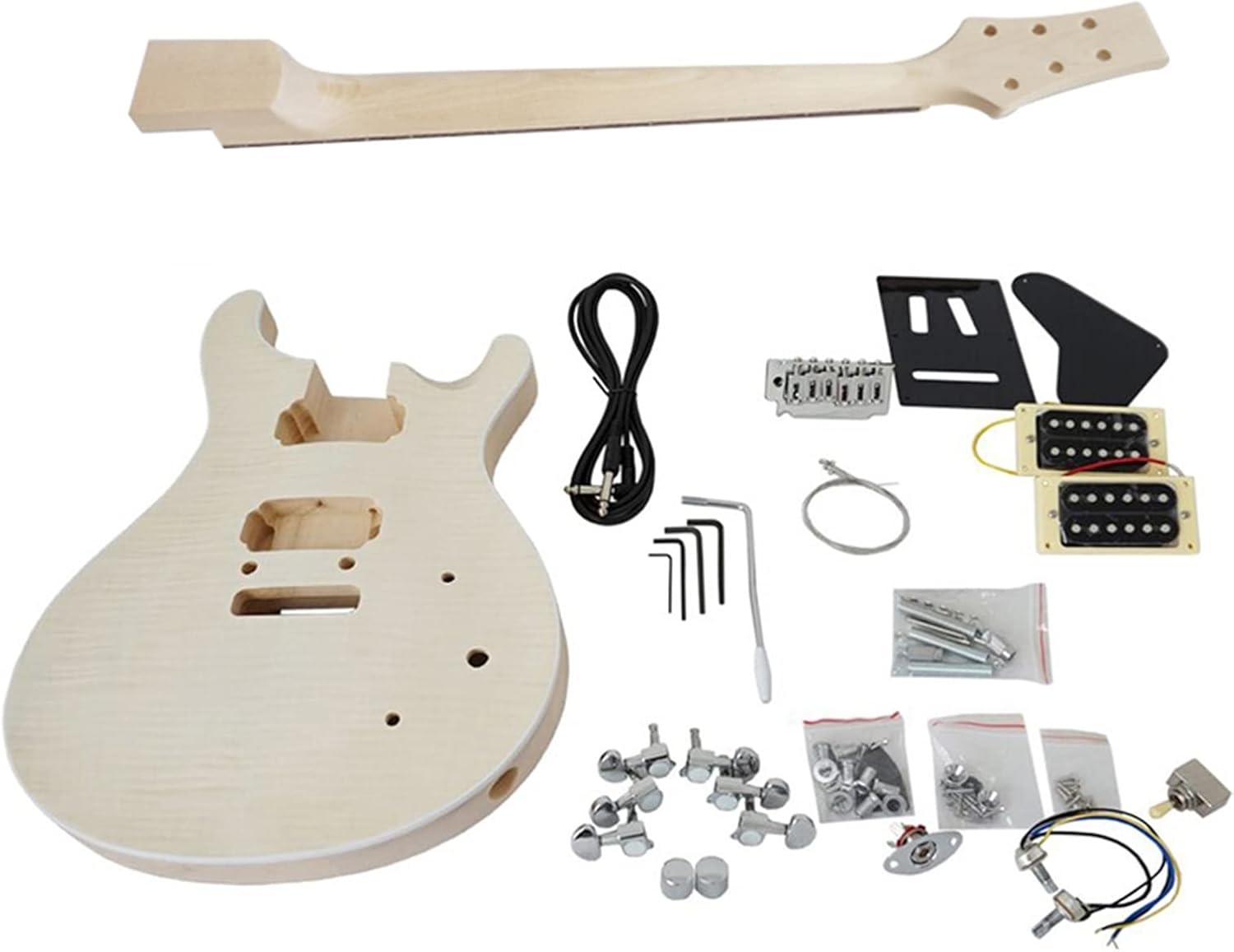 Unfinished DIY Custom Electric Guitar Kits with All Hardwares DIY Guitar Kit (Color : 2)