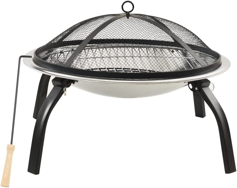 SKM 2-in-1 Fire Pit and BBQ with Poker 22