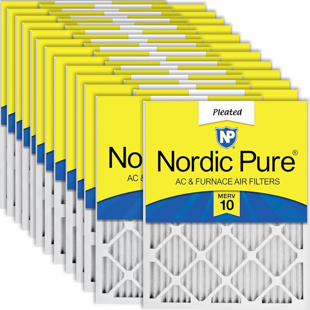Nordic Pure 14x20x1 (Actual Size: 13 1/2 x 19 1/2 x 3/4) Pleated MERV 10 Air Filters 24 Pack