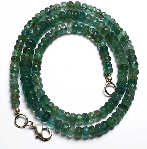 1 strand natural 17.5 inches stands agems natural emerald transparent faceted roundels beads necklace 4 to 6.5 mm