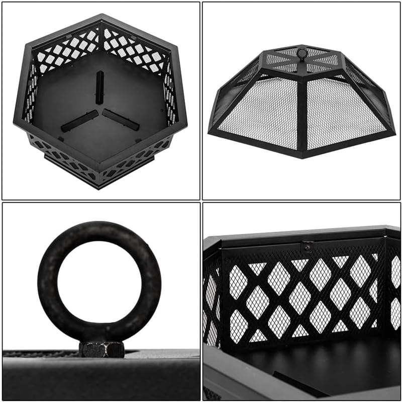 Outdoor Fireplaces Portable Courtyard Metal Fire Pit Shaped Iron Brazier Wood Burning Decoration for Backyard Poolside Fire Pits