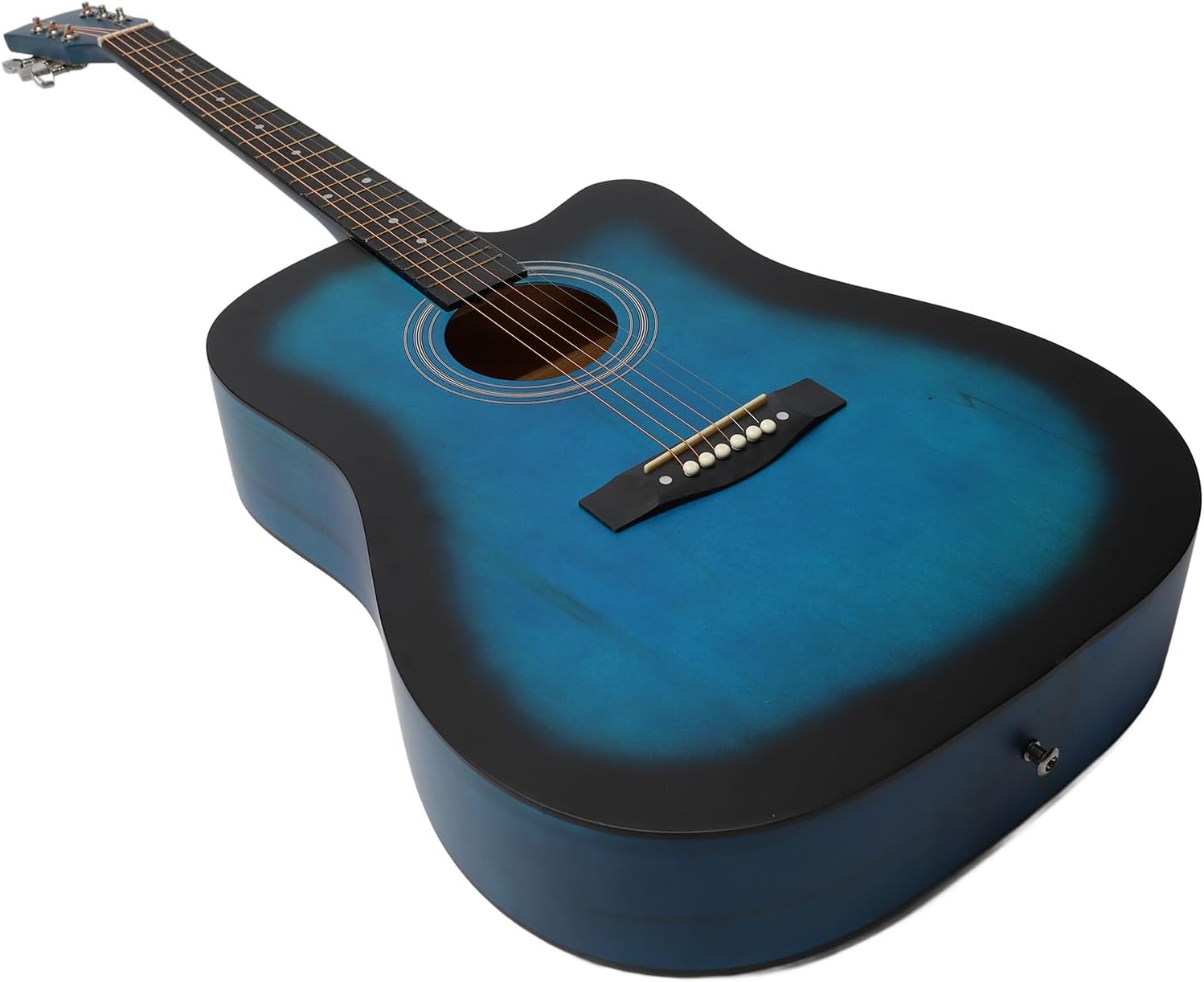 Acoustic Guitar Kit, 41 Inch Guitar Set for Beginners with Picks Capo Spare Strings Strap Bag Basswood Matte Finish Portable