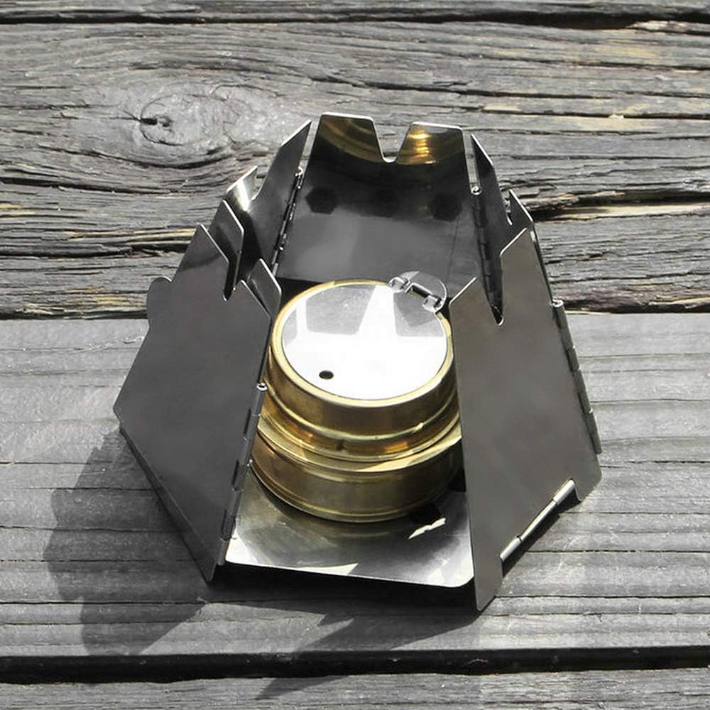 Fire Pit, Stainless Steel Folding Portable Camping Stove with Carry Bag, for Camping Picnic, Backpacking, Cooking