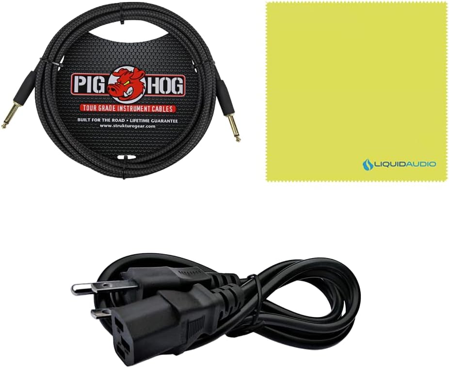 Orange Crush 35RT Guitar Combo Amplifier Bundle w/Pig Hog Black Instrument 10’ Cable, Power Supply AC Adapter and Liquid Audio Polishing Cloth