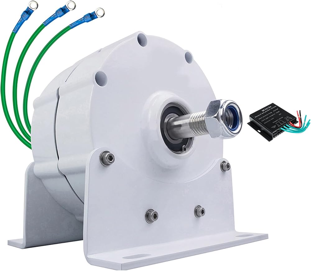 600 Watt Permanent Magnet Generator 12V 24V 48V Low Speed Ac Alternator with Base Use for Wind Turbine Water Turbine 3 Phase Gearless Low RPM Generator,48v