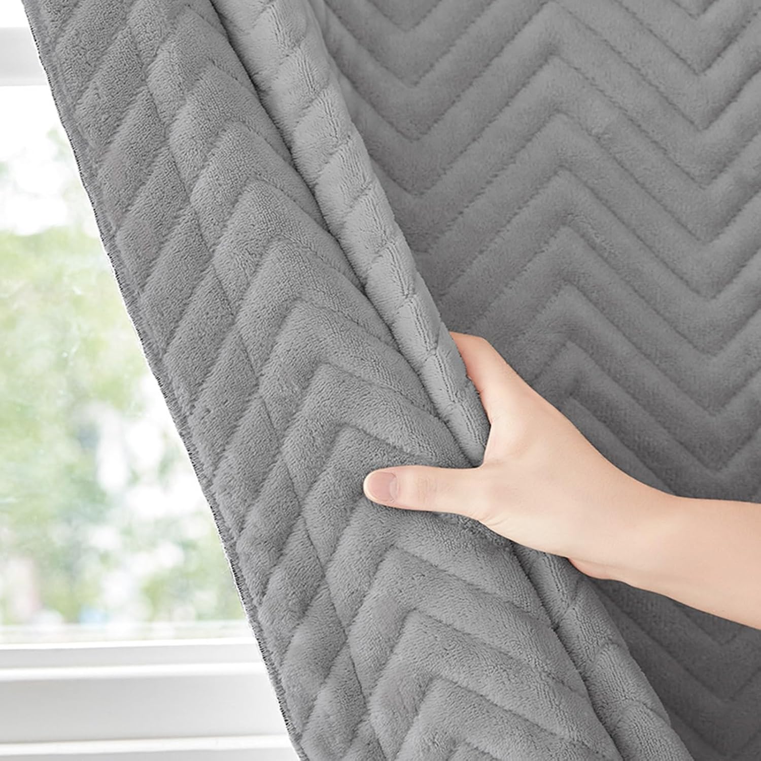 Thermal Insulated Window Cover, Window Insulation Film kit for Winter, Simple and Modern Window Soundproofing Film, Windproof Coldproof Isolate Cold Air(Gray,2.7x2.6 m)