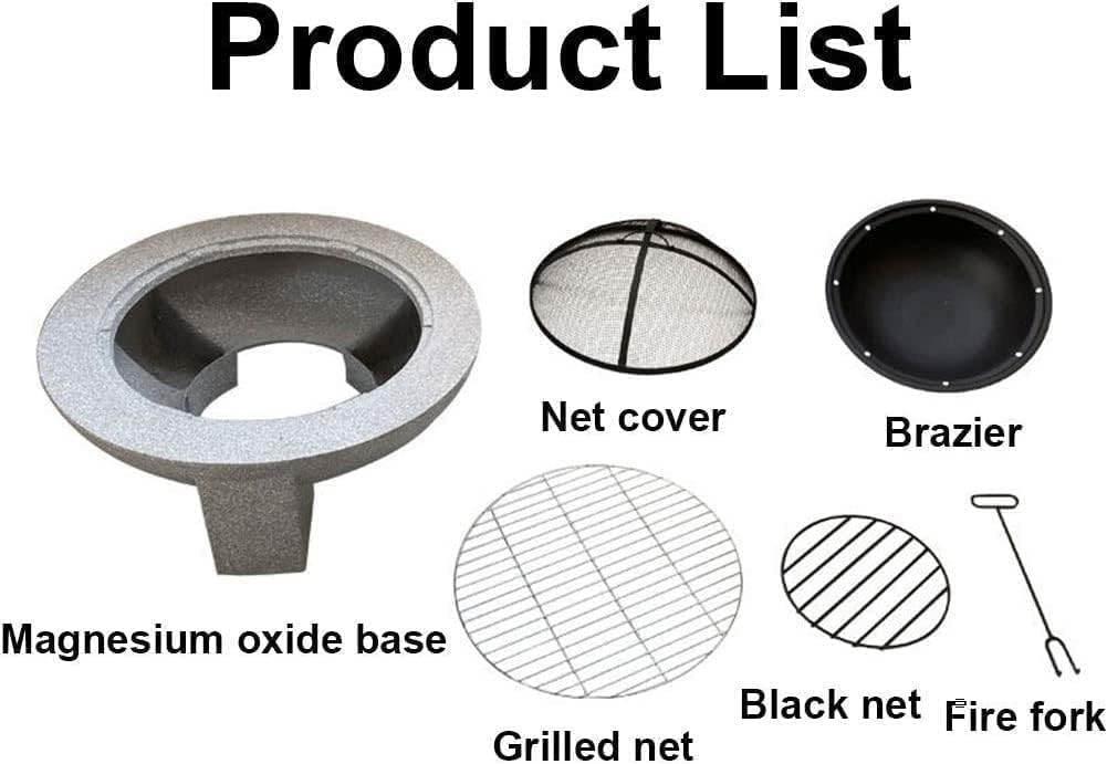 Outdoor Fire Pit, Outdoor Brazier, Wood Burning Fire Pit with Spark Screen, Fire Pits for Outside, Bonfire, Party, BBQ, Patio & Garden