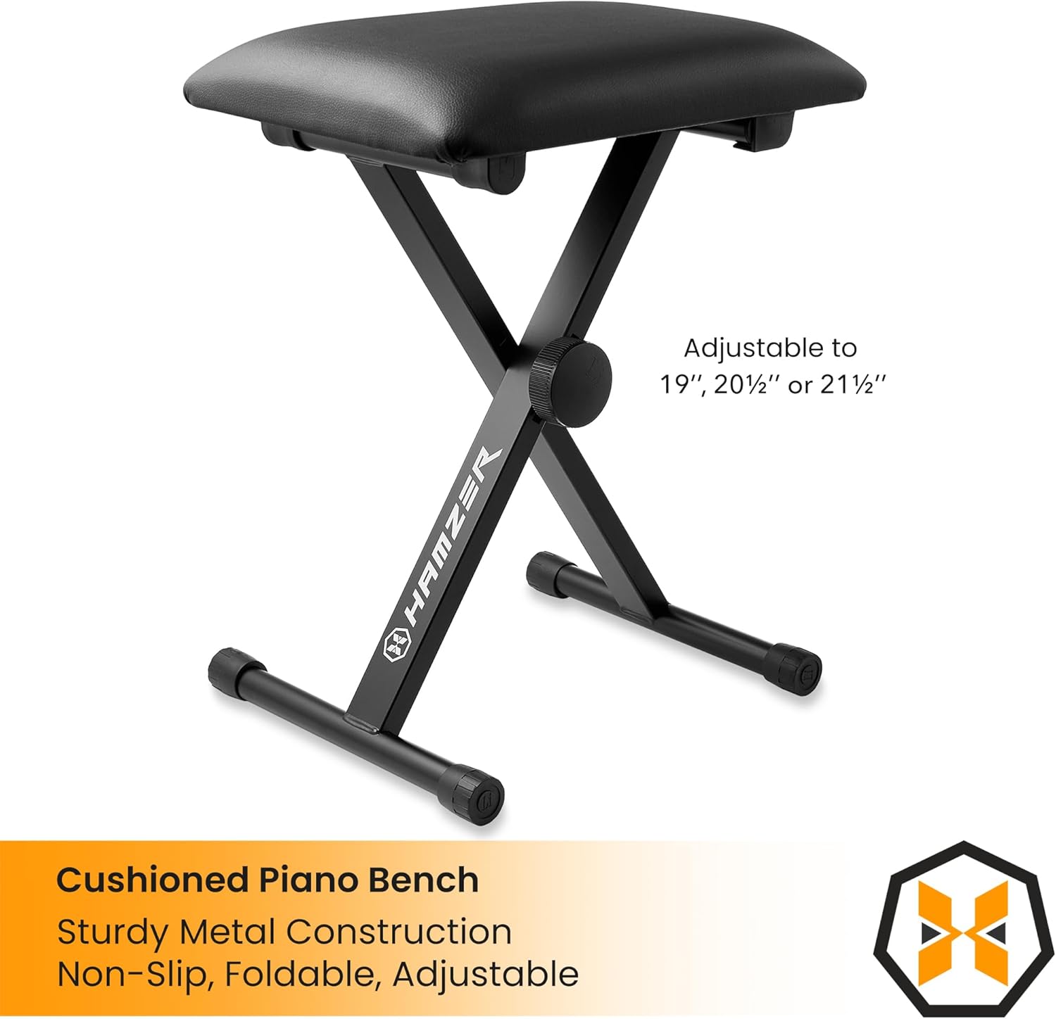 Hamzer 61 Key Digital Keyboard Piano with Stand & Bench, Beginner Electric Piano Keyboard Kit with Speakers, Headphones, Microphone, Keynote Stickers