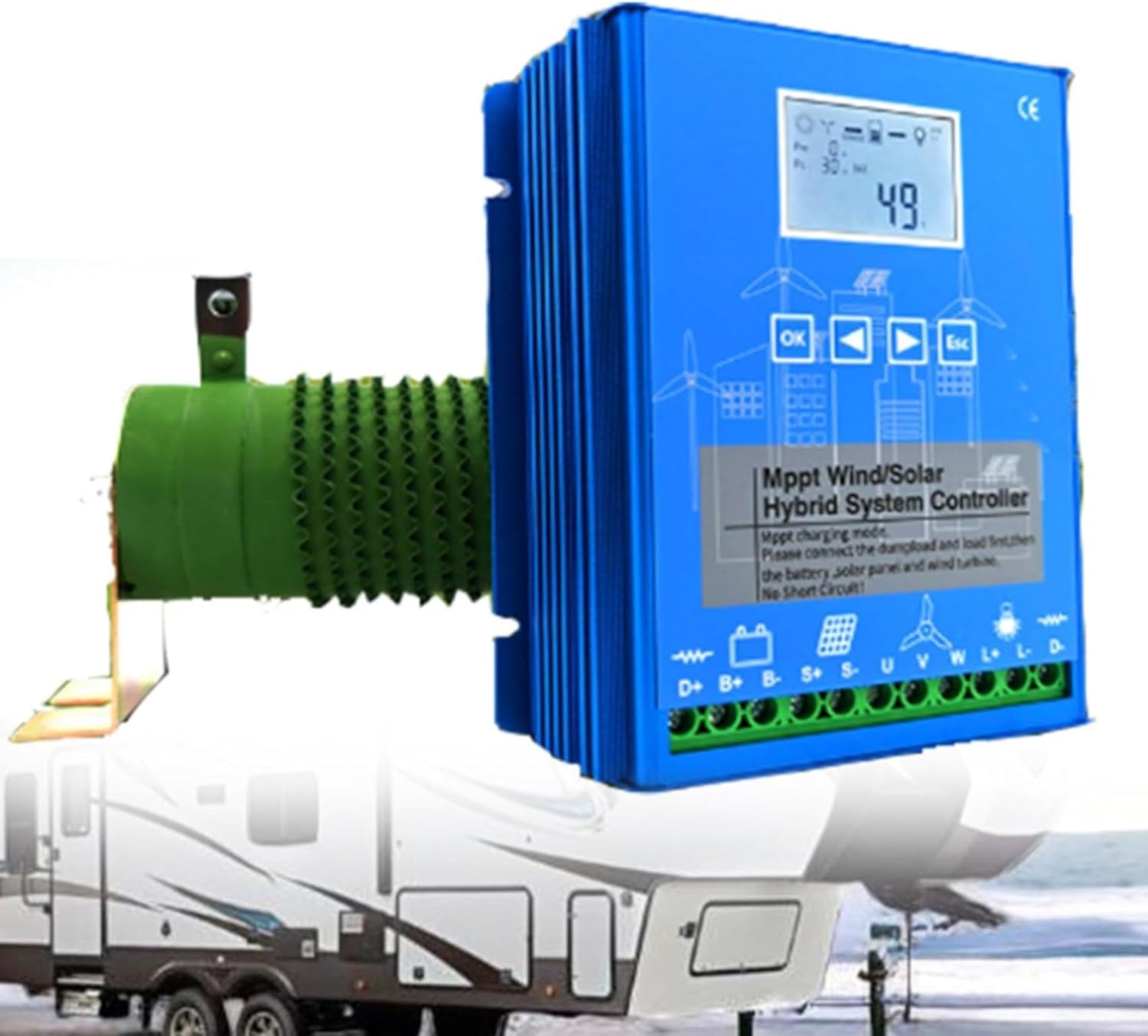 12v, Wind Solar Hybrid Charge Controller 12000W Solar Turbine Generator Controller with LCD Display, 12V/24V/48V Automatic Controller for Home, Ship, Street Light 12V