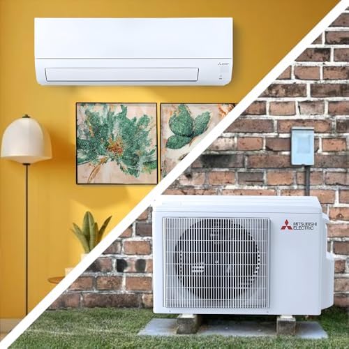 Mitsubishi 12000 BTU 20 SEER2 HX-Series Mini Split Heat Pump System with 15ft Line Set & Installation Kit - R454B Single Zone | High Efficiency Wall Mounted Ductless AC/Heating Unit